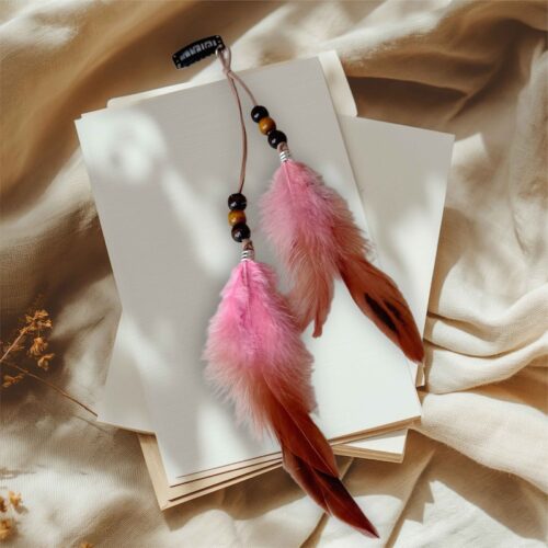 Feather Clip in Pink Sky