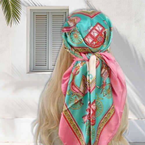 Head Scarf Bohemian Rose Mint